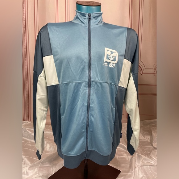 2022 Disney Parks Walt Disney World Blue Zip Track Jacket Spirit Jersey M L XL - Picture 4 of 15